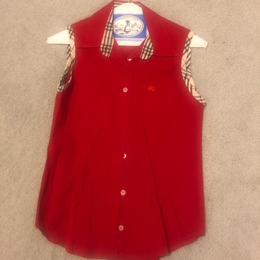 Burberry London sleeveless button down